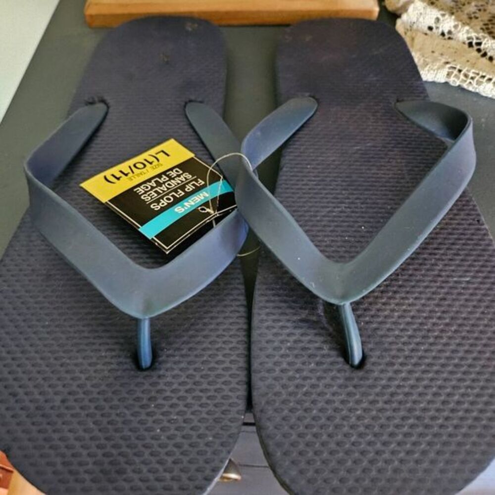 Men’s Blue Flip Flops XXL 10/11 – Lightweight Casual Summer Sandals NWT‎